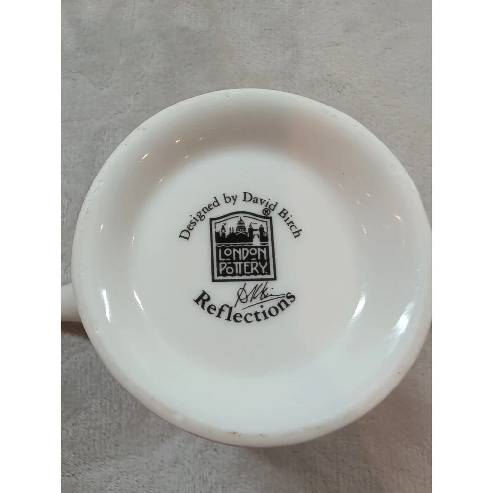 London Pottery Reflections Teapot David Birch Thames Riverside Tower Bridge Gold